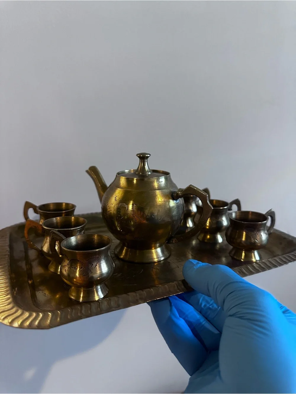 Antique Brass Tea Set - 8 Piece